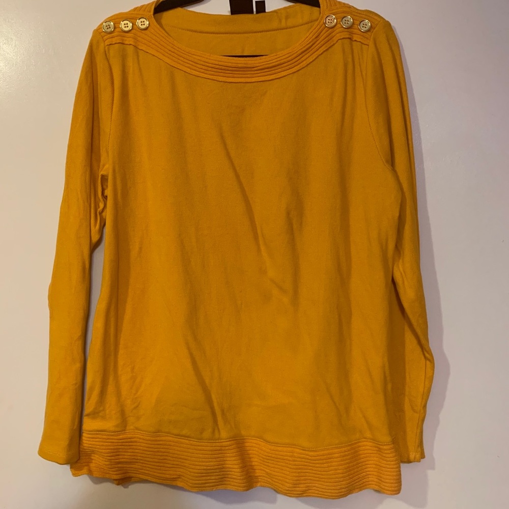 Rafaella gold sweater with accent buttons
